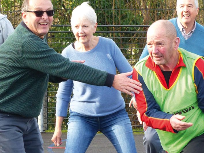 Over 50s playing walking rugby