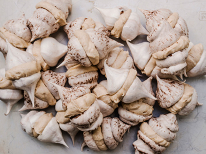 Mont Blanc meringue kisses on kitchen surface